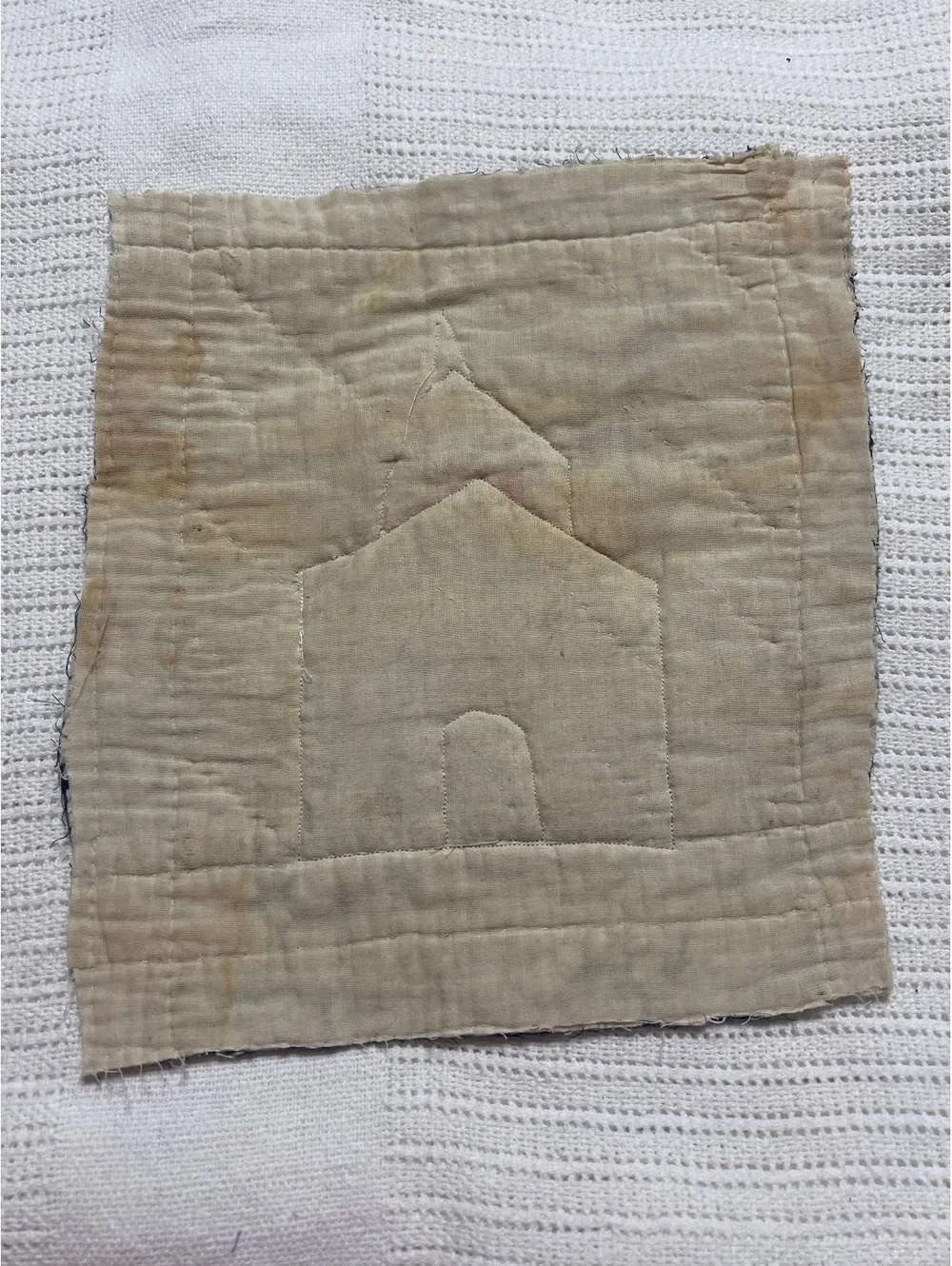 Vintage quilted church wall hanging